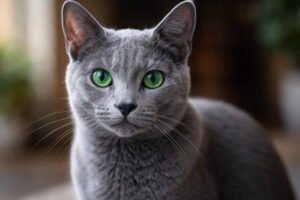 Russian Blue Cat Eyes Color