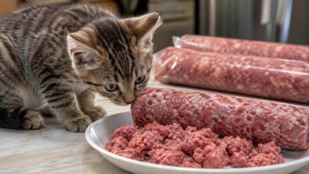 Blue Ridge Beef Kitten Grind Frozen Raw Cat Food Chub