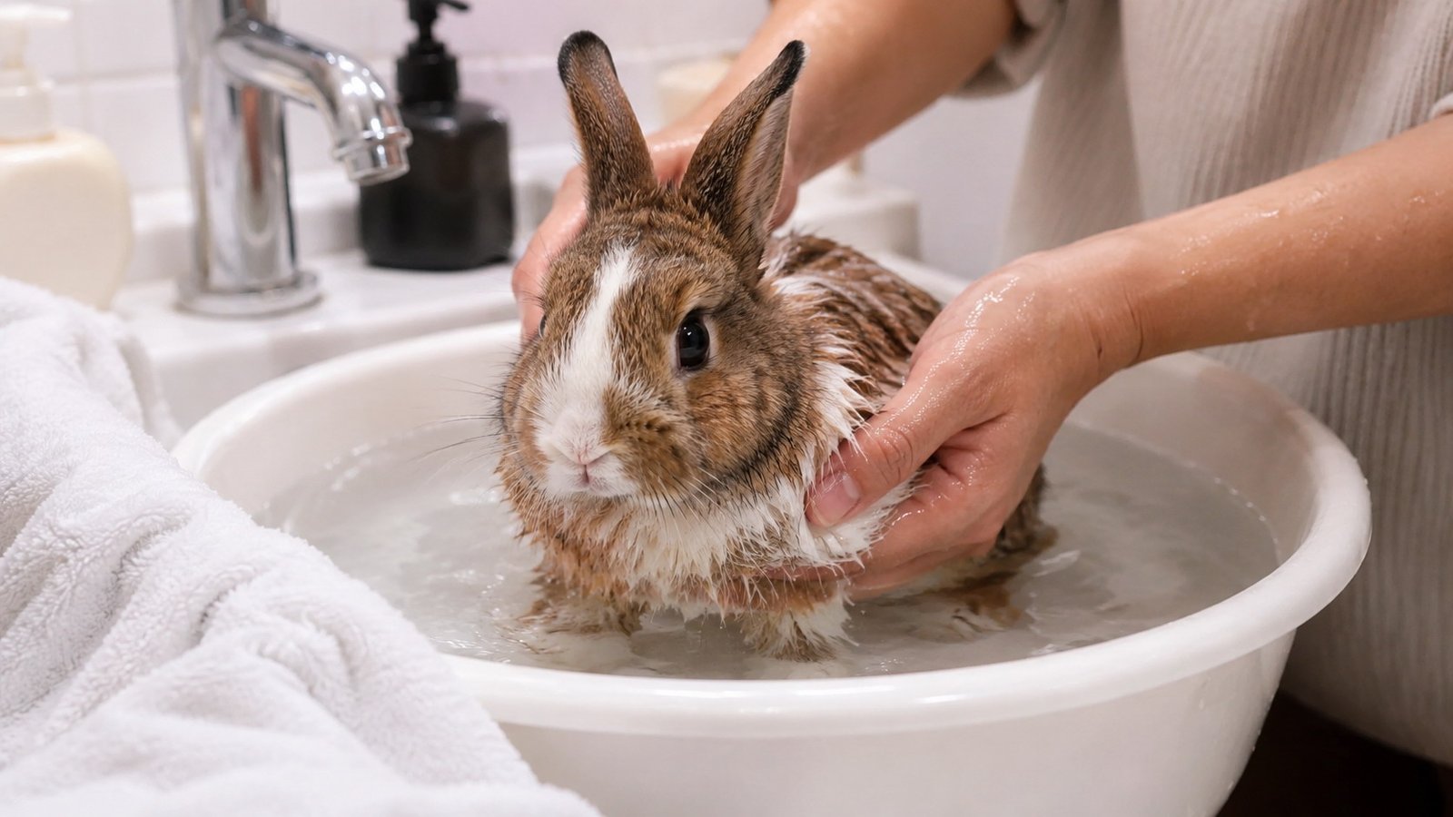 Bathing a Rabbit at Home Step by Step